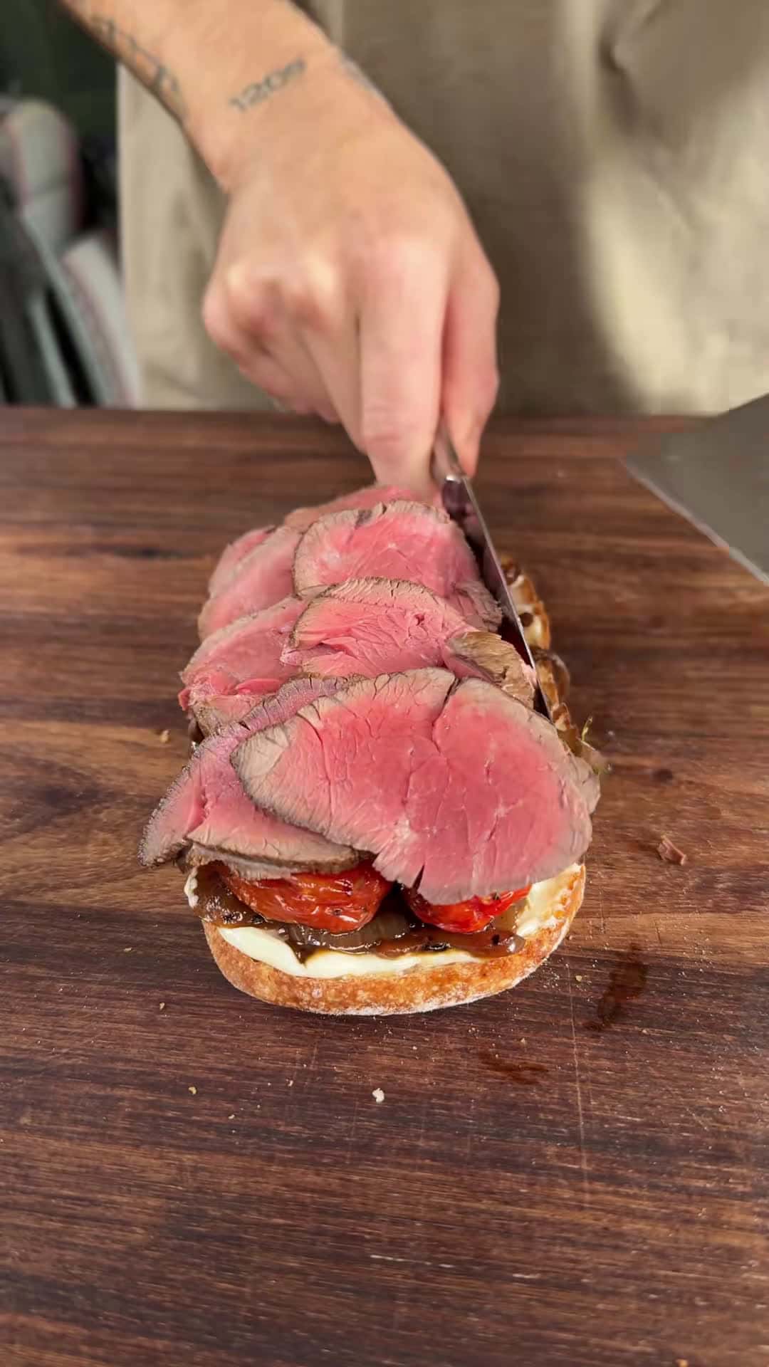 Cover for Steak & Stilton Sandwich🥩 Port & Stilton sauce recipe    150g Blue Cheese  80ml Port  125ml Cream  Salt & Pepper  Method    1. Heat the same pan used to cook the steak over a medium heat.  2. Crumble in the blue cheese and allow it to slightly melt before deglazing with the port and stirring continuously until combined.  3.  Allow the port to reduce by 60% before pouring in the cream, bring to a simmer then reduce until thickened. Season with salt and pepper to taste.