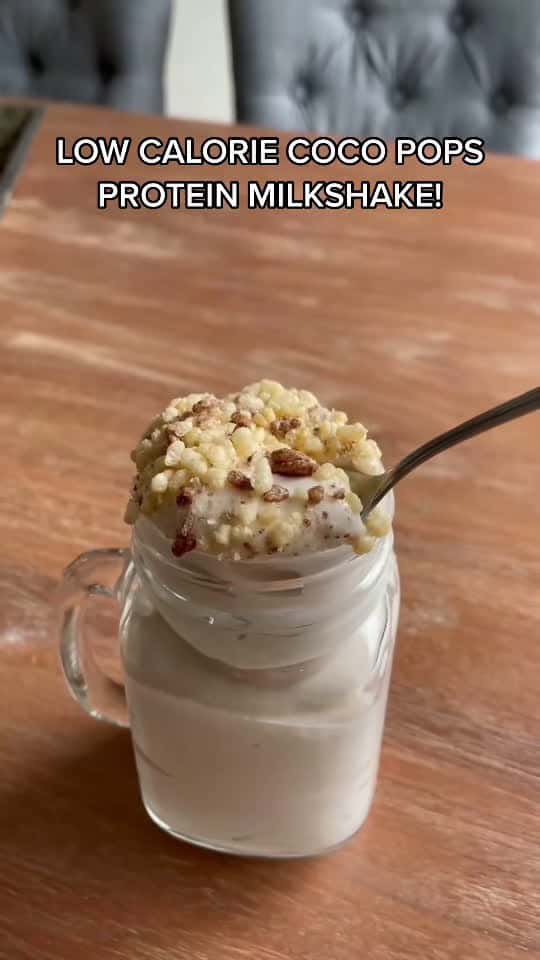 Cover for LOW CALORIE COCO POPS PROTEIN MILKSHAKE! 🥤 #proteinshake #cocopops #lowcalorie #milkshake #weightloss #foryoupage #recipe #protein #fatloss