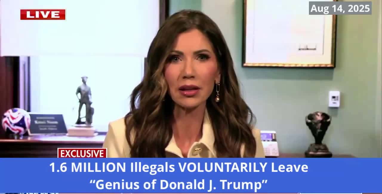 Cover for BREAKING 🚨 DHS Sec. Noem: 1.6 MILLION Illegals VOLUNTARILY Left 🇺🇸 “Genius of Donald J. Trump” 💥