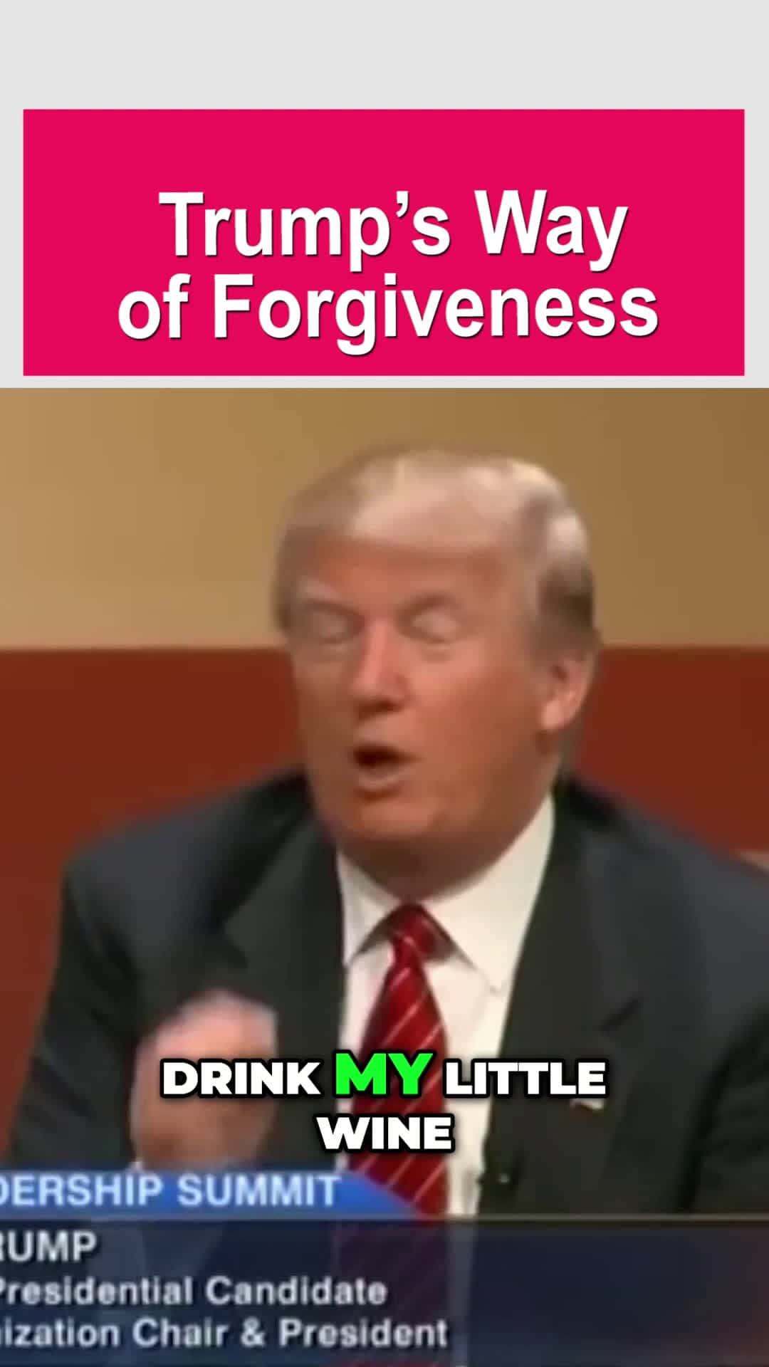 Cover for Trump’s Forgiveness Formula: Wine + Cracker = Clean 😅🍷🧼