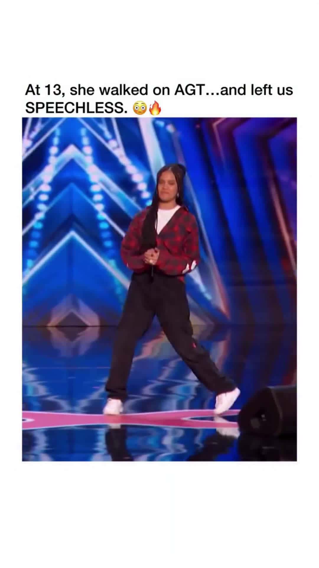 Cover for #CaughtOnCamera #viral #viralvideo #fyp #fypシ #trending #foryou #song At 13, sje walked onto AGT and leftus speechless! 🔥🔥👏🤩🎤
