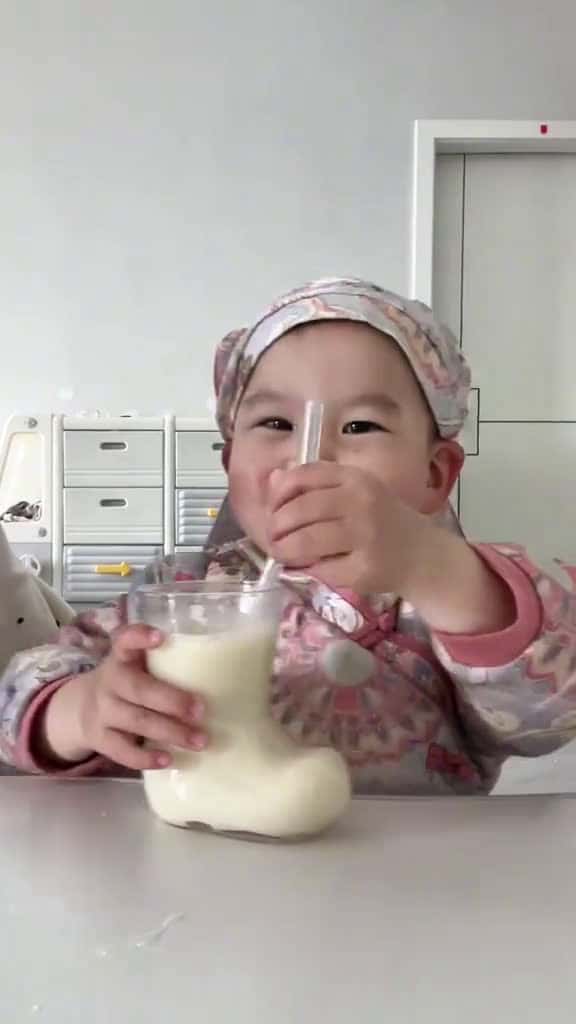 Cover for The baby asked me to drink milk but was afraid that I would finish it foryou fyp funnyvide 48334 #trend