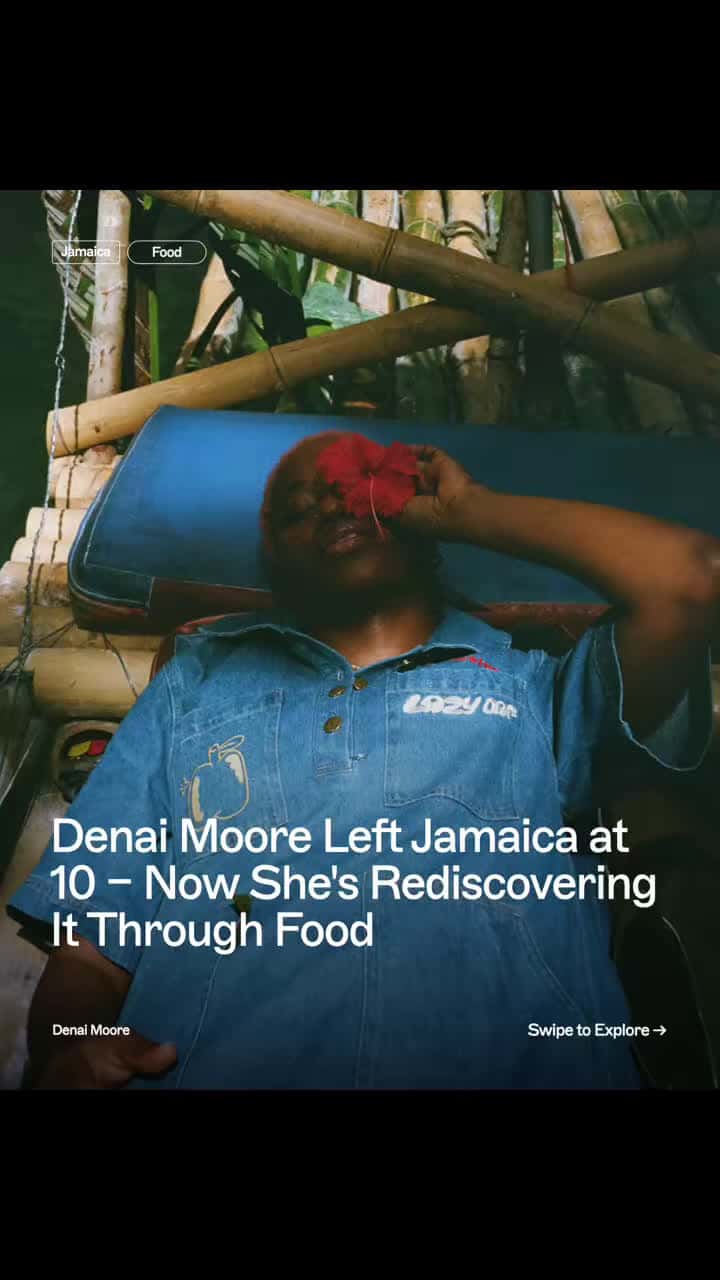 Cover for @denaimoore is more than just a musician or a chef—she’s an artist in every sense. whether through her soulful, genre-blending sound or her vibrant vegan dishes, her jamaican roots are the heartbeat of it all.  though she left the country at age 10, its spirit has never left her. as she gets older, the 31-year-old has a more persistent desire to go back to jamaica, and is following her urge to spend more time there.  the artist documented her most recent trip for trippin, of which food was an in
