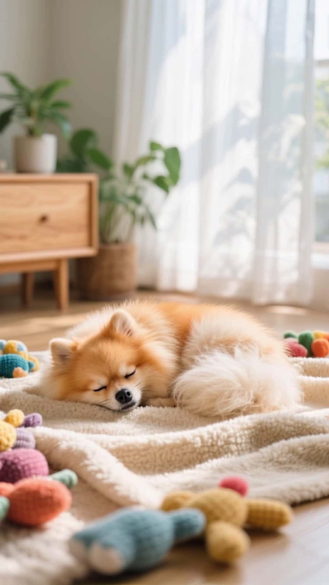Cover for  Shhh, don’t wake this Pomeranian! 🤫 #ai #dog #healing