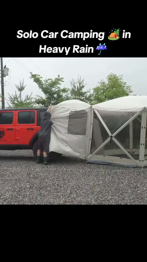 Cover for Solo Car Camping in Heavy Rain tent solocamping camping survival viral foryou 10110 #trending