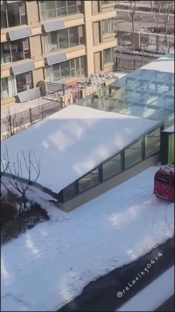 Cover for Snow falls from the roof asmr satisfying oddlysatisfying fypage fpy weather ice snow 74222 #trending