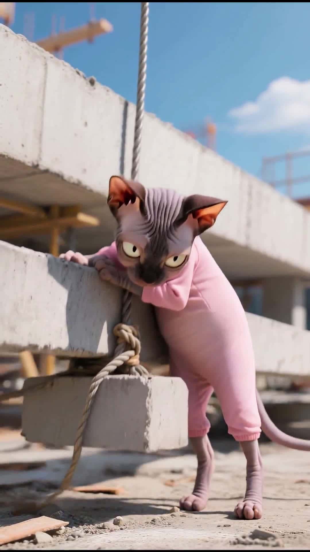 Cover for ​​AI-generated. When the Tower Started Dancing... Even the Skyscrapers Took Notes! 🏗️💃🌆 #ai #cat #drama #funny​