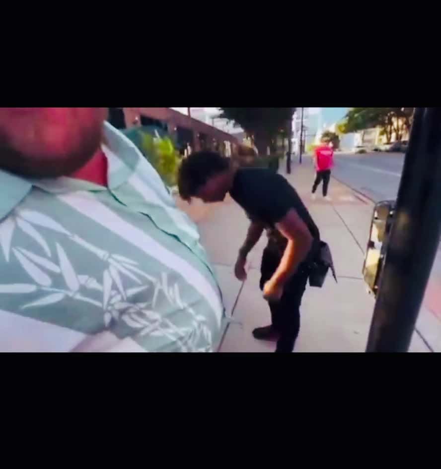 Cover for Overweight dude tries to fight a YouTuber walking Arjun’s in public. #viral #fightcam #xayso #fyp #trending