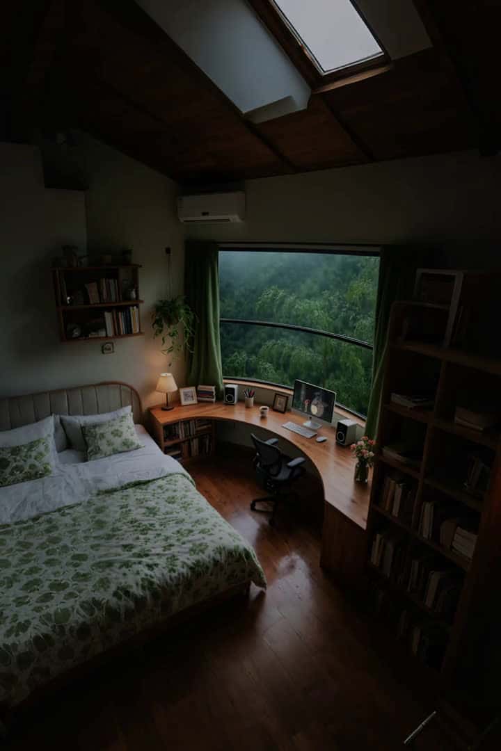 Cover for AI Cozy Corner Who's into this cozy ambiance? #CozyHome#LiveBackground#RadioSetup#AIgenerated#CozyVibes