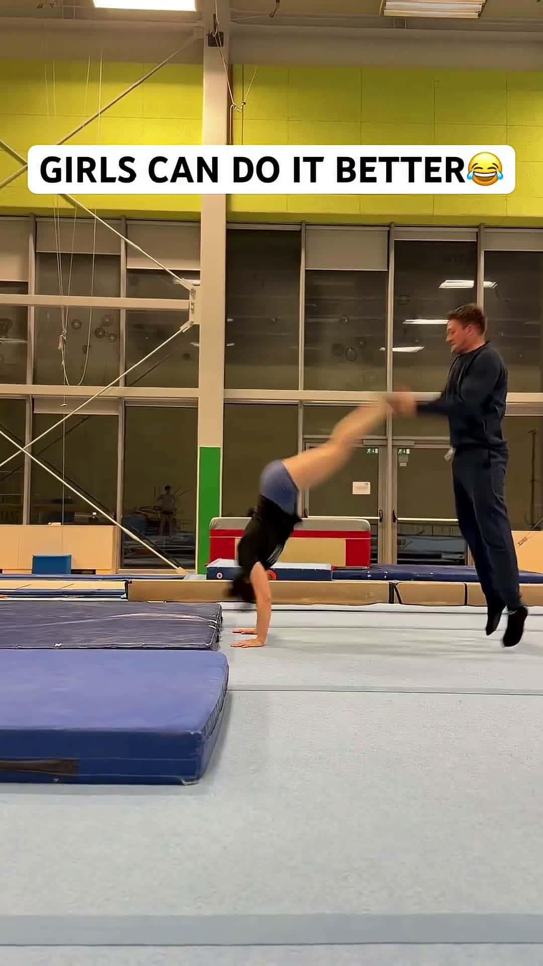 Cover for GIRLS CAN DO IT BETTER 💪🏼😅😂 #fail #funny #shorts #acrobatics #skills #acrobats