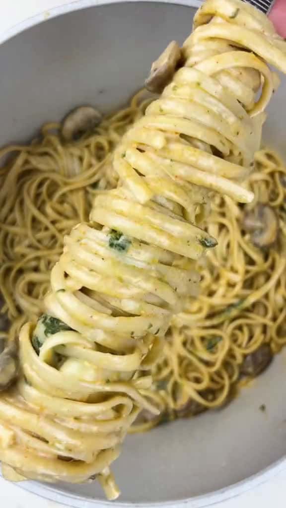 Cover for Creamy Mushroom Linguine  Recipe is on the link on our profile  pasta pastatiktok 31322 #america