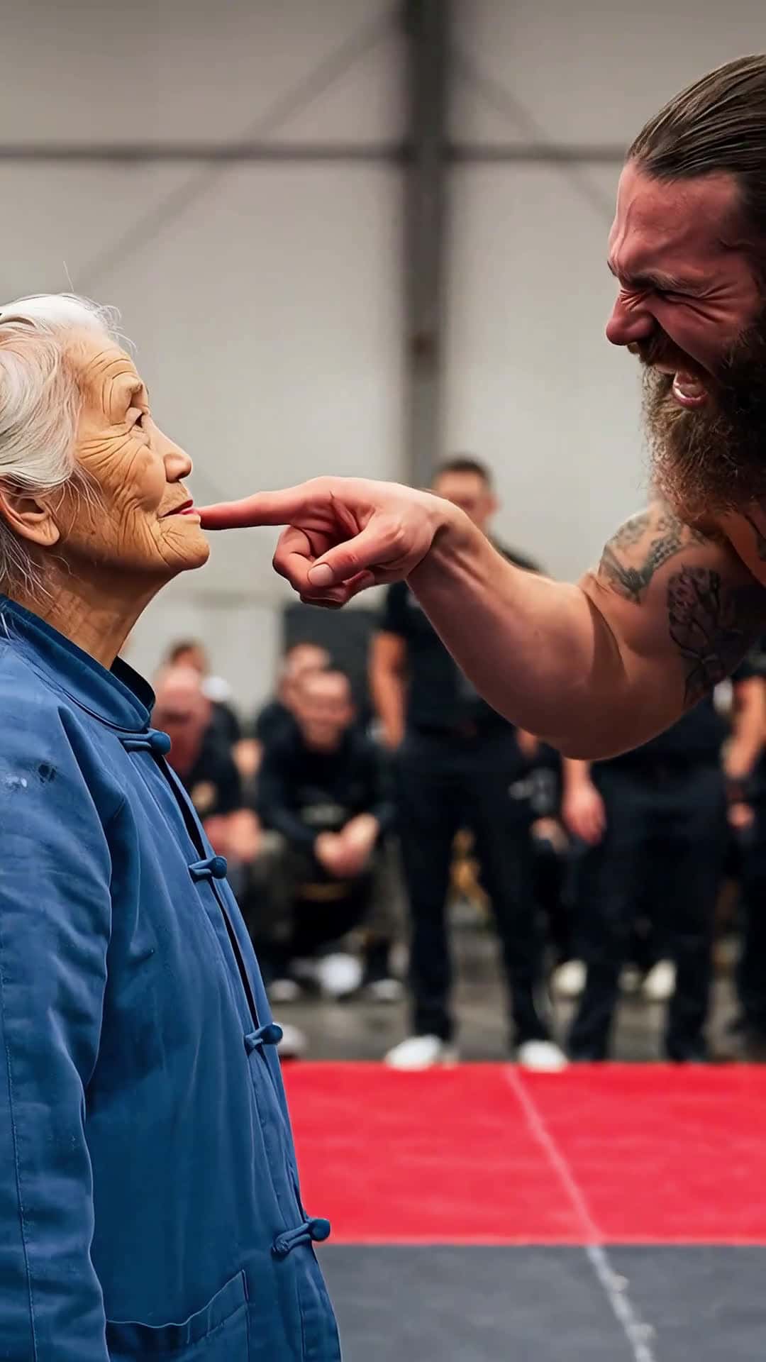Cover for AI-generated: 87-year-old grandma steps into the ring for a challenge – the arrogant tough guy gets KO’d in a flash! #Fighting #LiveAction #RuralLife #Sports #ai