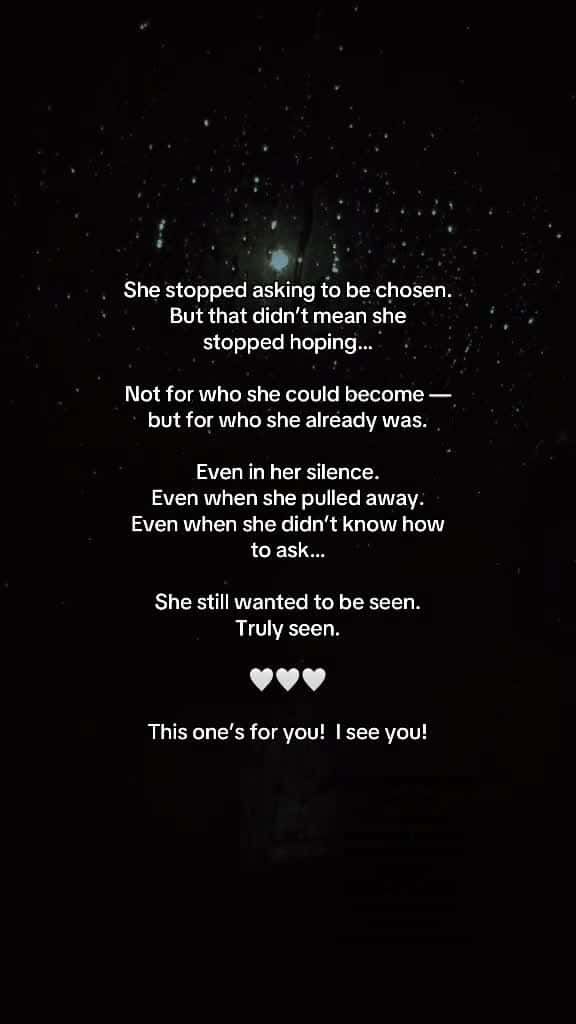 Cover for She wasn t asking for more. Just for someone to see her as she is even when she stayed qui 06430 #shortvideosscoopz
