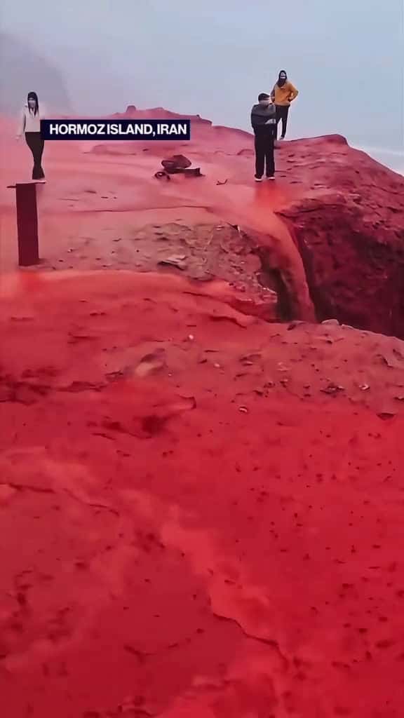Cover for Blood Rain Hormuz Island Beach Red Rain caused the closure of Hormuz Island Beach  The Blood Rain on Hormuz Island  Seas turn Red Lakes Turning Blood Red Hormuz Beach Iran Red Rain Resembling Blood Rivers turning red  Prompt Bi...