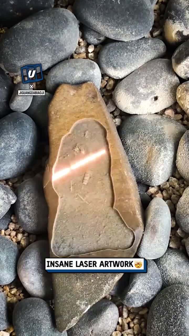 Cover for Watch this laser turn rock into stunning artwork! 🔥 #LaserArt #Satisfying #StoneCarving