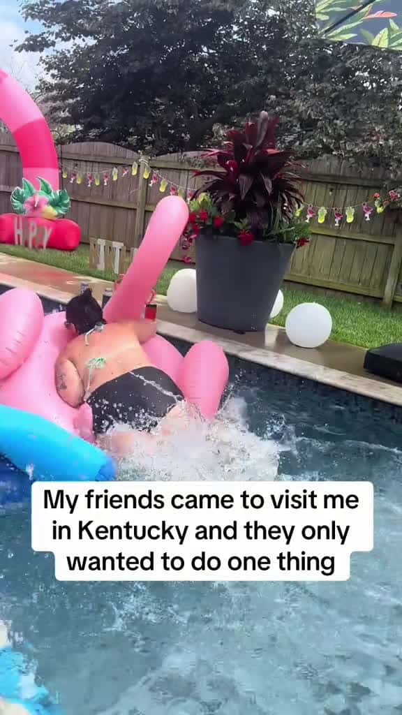 Cover for My #northdakota friends came to KY for my best friend’s birthday and I swear we only left his pool once. They kept trying to conquer the floats 🤣 Occasionally we let the kids have a turn. So much fun!!#poolparty #zipline #justh...