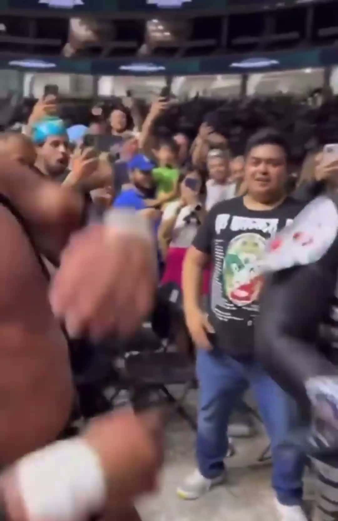 Cover for Man gets in the way of wresting match and becomes apart of it!#CaughtOnCamera #fight #knockout #sleeping #sleep #fade #drunk #punch #police #officer #policebrutality #viral #viralvideo #dead #die #WildestKarenKen #ghetto  #fyp