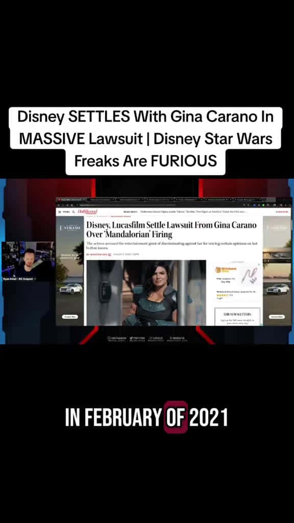 Cover for Alleged settlement between Gina Carano and Disney in a high-stakes Mandalorian lawsuit, with Elon Musk weighing in on free speech ⚖️ #Disney #GinaCarano #Mandalorian #FreeSpeech #BreakingNews