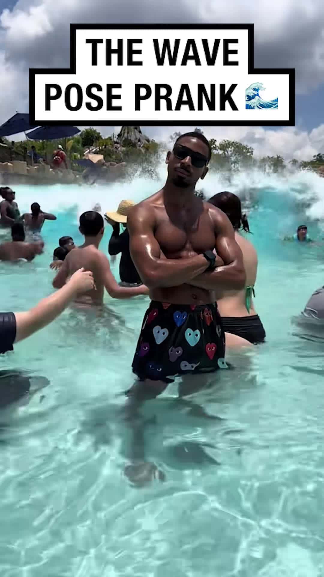 Cover for He told them he was taking a photo! 🤣🫣 🎥 @farrisfilms  #UNILAD #wave #waves #prank #fail #fails #funny #pool #waterpark #fall