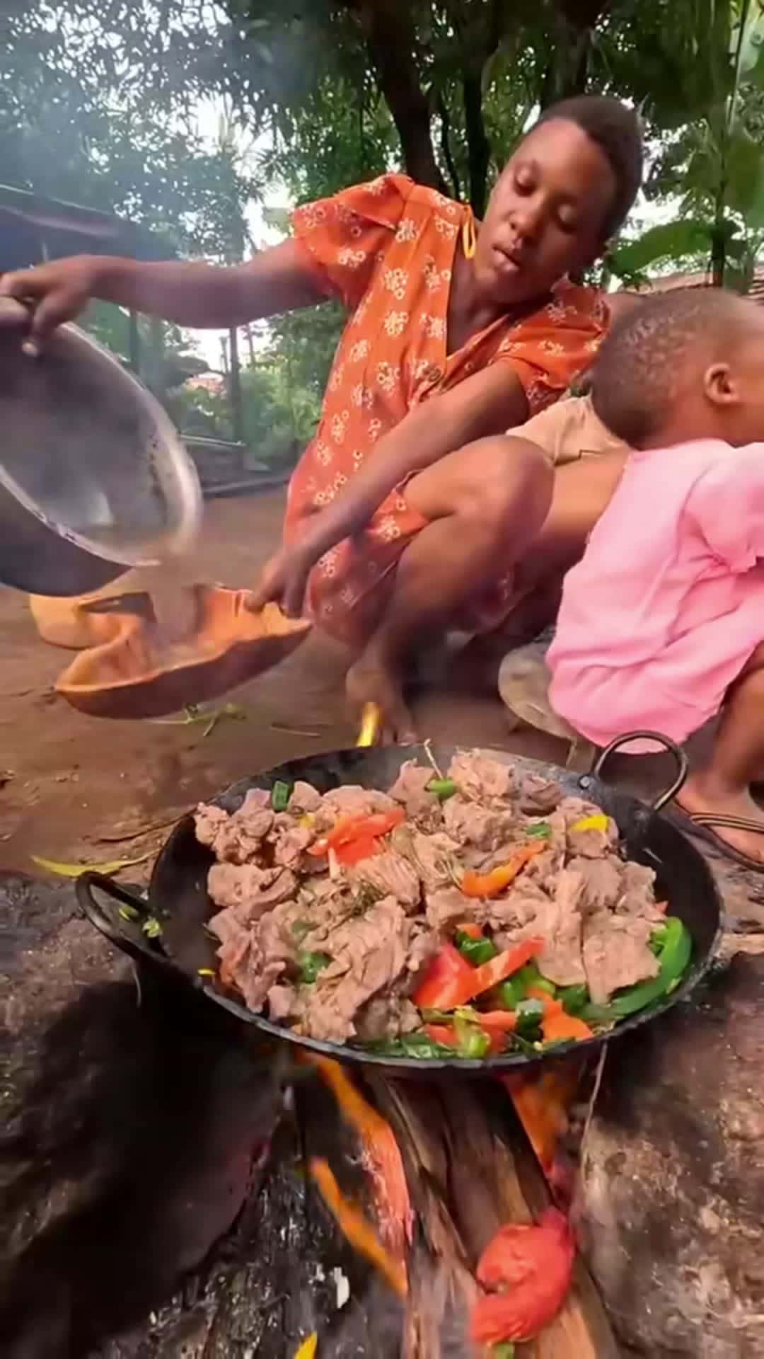 Cover for primitive cooking #fyp #fyp 