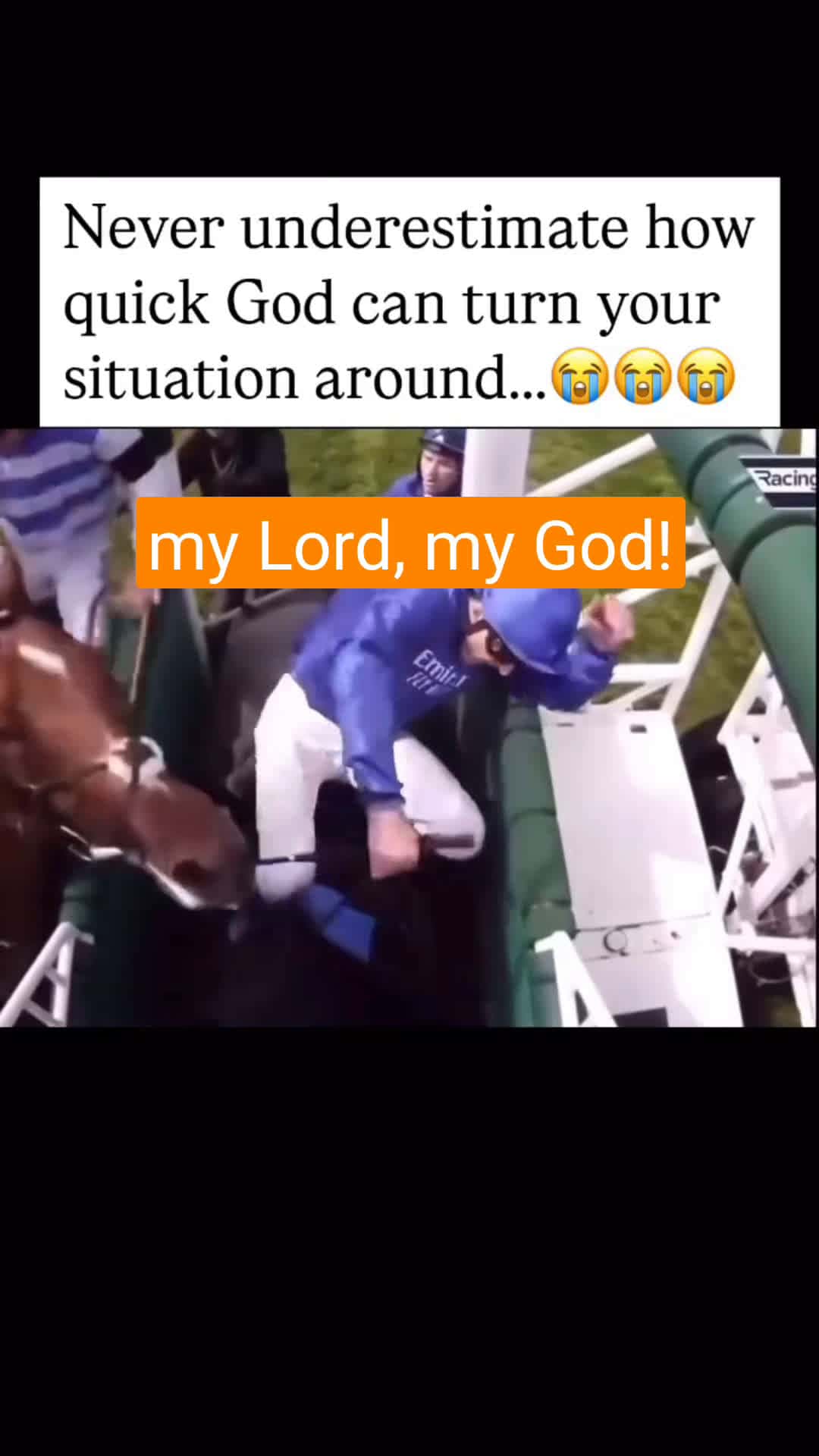 Cover for The jockey is knocked off the horse But the horse still wins! #jockey  #horsesracing #fyp  #fypシ  #viral  #viralvideo  #foryou  #foryoupage 