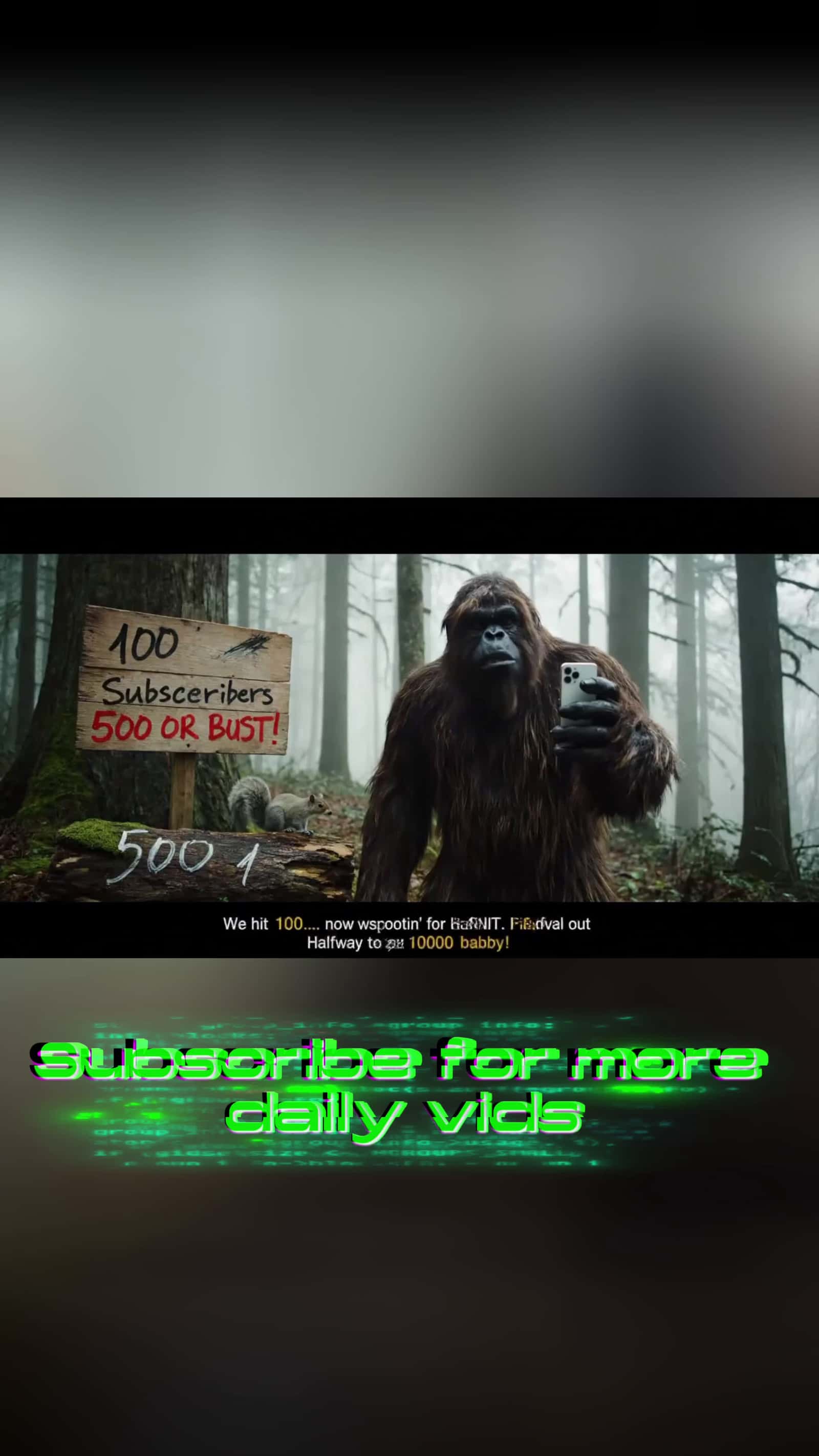 Cover for Subs count. (Made for YouTube) which you can sub to link is on my profile  #ai  #bigfoot  #subscribers  #follwers