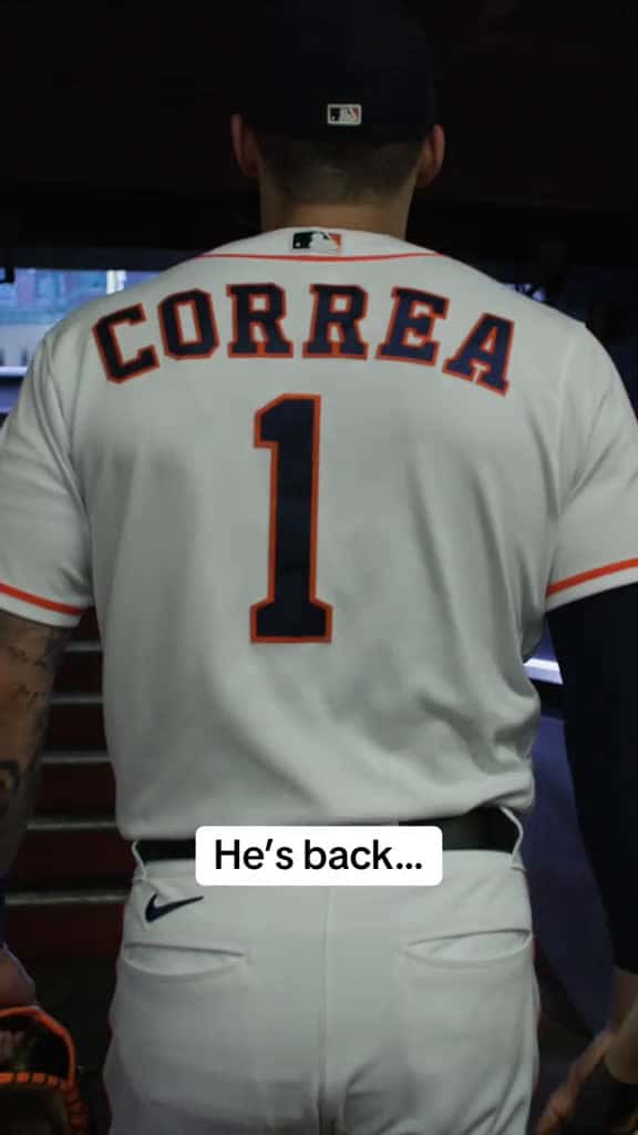 Cover for Carlos Correa returns to Houston  astros carloscorrea MLB 53823 #followMe