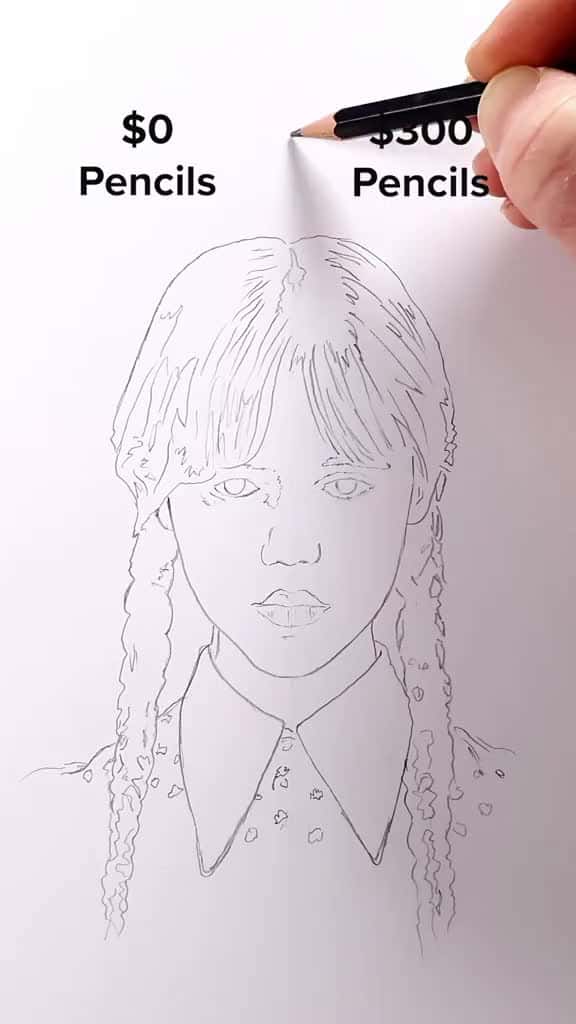 Cover for Draw Wednesday easy drawing art tutorial howtodraw wednesday jennaortega 49024 #shortvideos