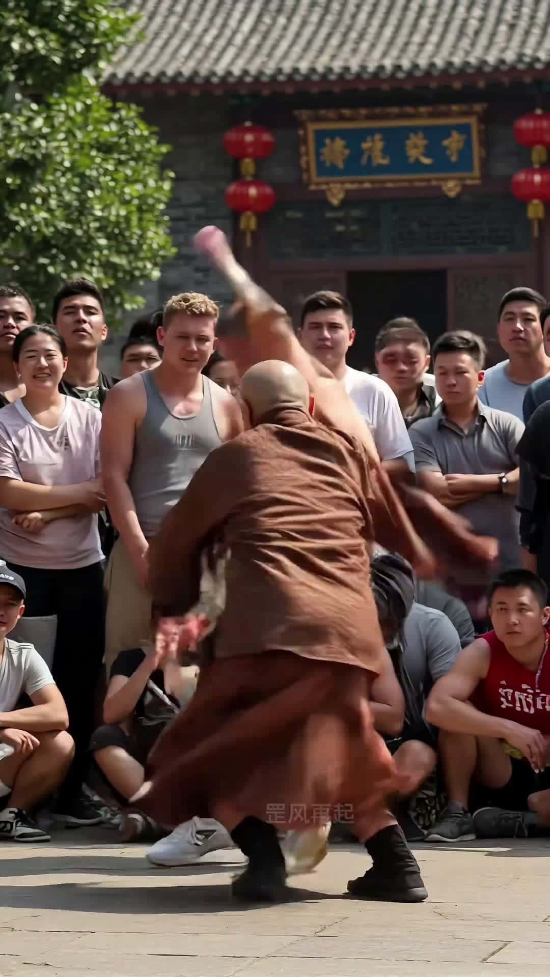 Cover for AI video: The master grabs like holding a plush toy, with amazing strength on display! #master#fightingstyle#strength#martialarts#ai