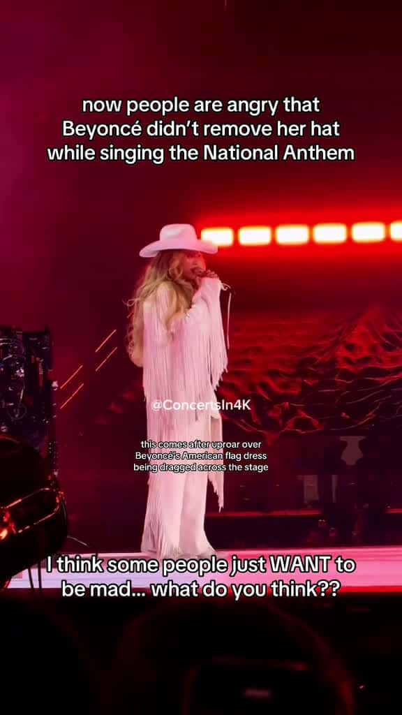Cover for Now people are angry that Beyonc didnt remove her hat while singing the National  88095 #trend