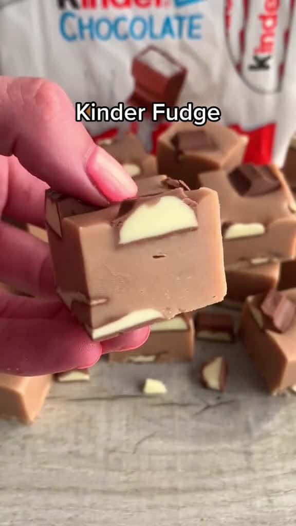 Cover for 3- Ingredient Kinder Fudge   fitwaffle EasyRecipe tiktokfood foodtiktok foodies f 32453 #america