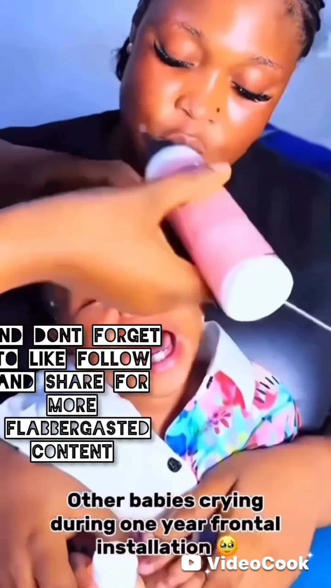Cover for #TooFunnyToScroll how yall feel about this ? 🤔 putting #quickweaves on #babies And dont forget to Like Follow and share for more #flabbergastedcontent 