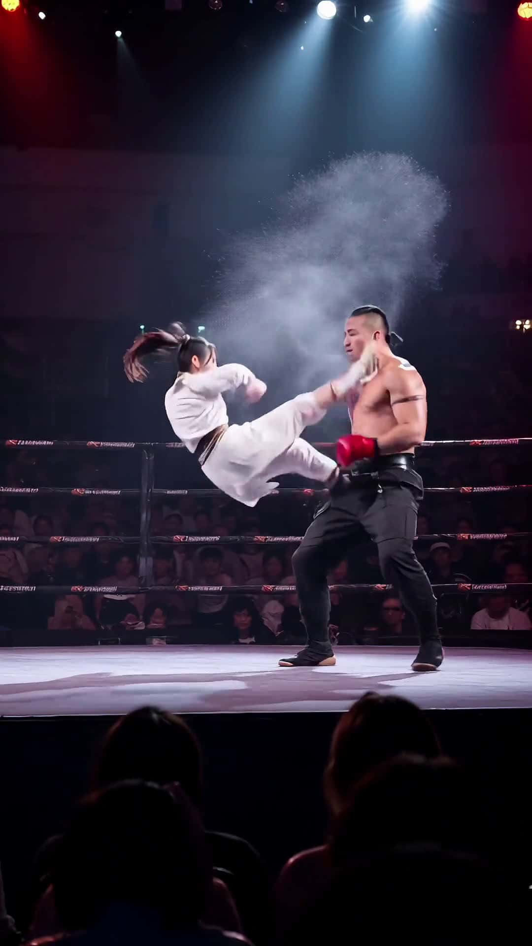 Cover for AI Combat Clip: Challenger's courage & skill take center stage! #KungFu#MartialArtsGirls#AIVideo#SportsHighlights#Warrior