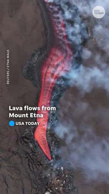 Cover for Mount Etna lava flow captured by drone #