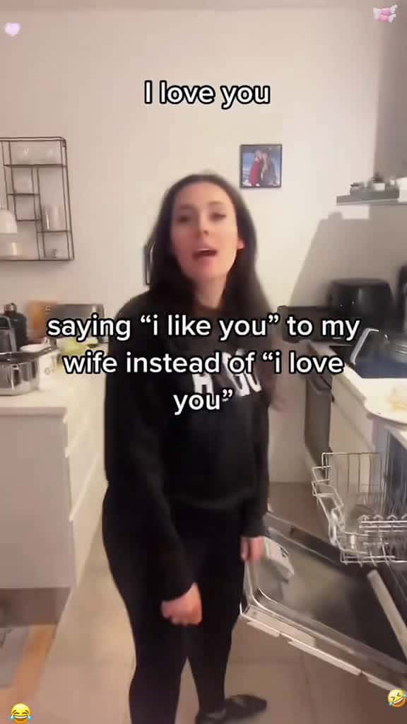 Cover for Saying I love you instead of I love you to see her reaction funny funnyvideos funnyvideo f 71359 #trending