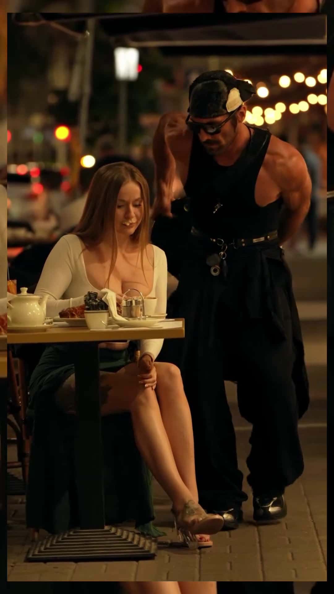 Cover for Beautiful girl sit alone and strongman give company to her  #lady  #strong  #girl  #viral  #niche  #shorts  #couple  #reels 