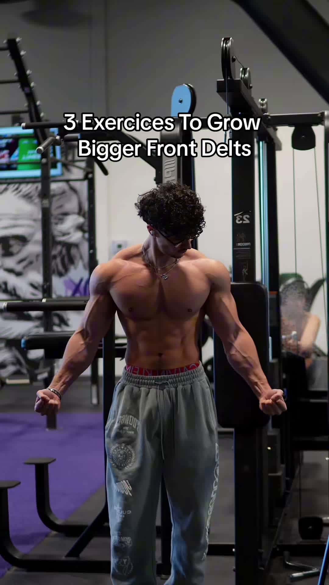 Cover for 3 Exercises To Grow Bigger Front Delts 🦾 Follow me for more fitness tips & workouts :) Link to apply to my 1-on-1 coaching is in my bio 🤝 @myprotein | Code “HUSSEIN” for 40% OFF! @gymshark | Code “HUSSEIN” for 10% off #foryou #foryoupage #gymtips #gymtok #workout #shoulderworkout #shoulders