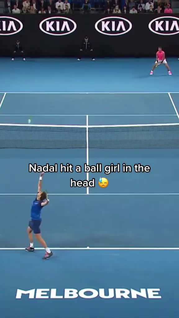 Cover for Nadal accidentally hits a ball girl, then shows true sportsmanship 🎾 #RafaelNadal #TennisMoments #Sportsmanship