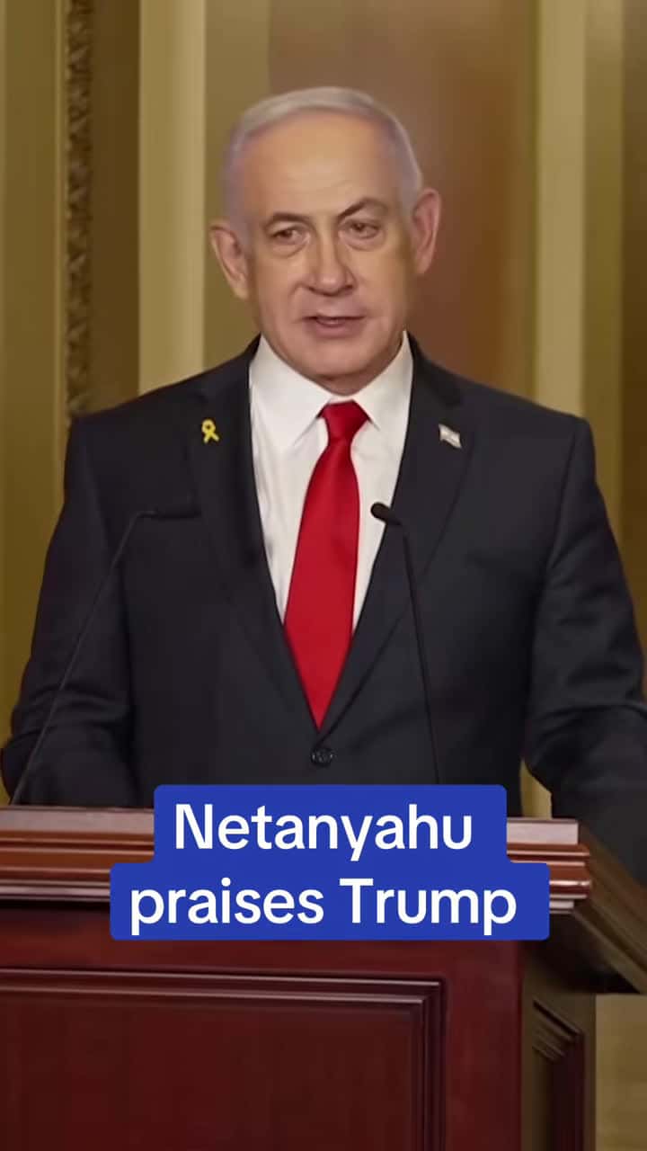 Cover for Speaking to press alongside House Speaker Mike Johnson, Israeli Prime Minister Benjamin Netanyahu declared, 'The American-Israeli alliance has never been stronger,' and praised Trump for sanctioning the International Criminal Court (ICC). The ICC has faced backlash from the US and Israel for issuing arrest warrants for Netanyahu and his former defense minister, Yoav Gallant, over alleged war crimes. 🎥 Reuters #news #politics #trump #netanyahu #israel