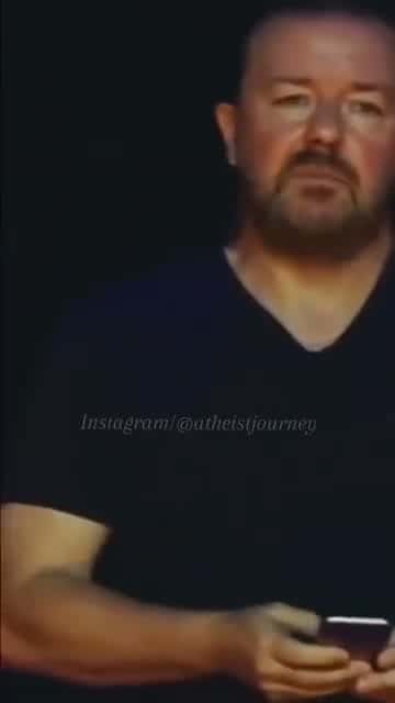 Cover for Ricky Gervais - Why Doesn't God End Satan? This is a clip of the amazing British comedian, actor and atheist Ricky Gervais. In this clip Gervais asks why god he doesn't simply terminate the satan character. If god is all-powerful and satan is messing up everything, why doesn't god just simply finish him.? #atheist #rickygervais #atheism #comedy #standup #comedian # funny #atheistjourney #god #religion #satan #jesuschrist #christianity #muslim #hindu #exchristian #exmuslim #exhindu #atheistcommun