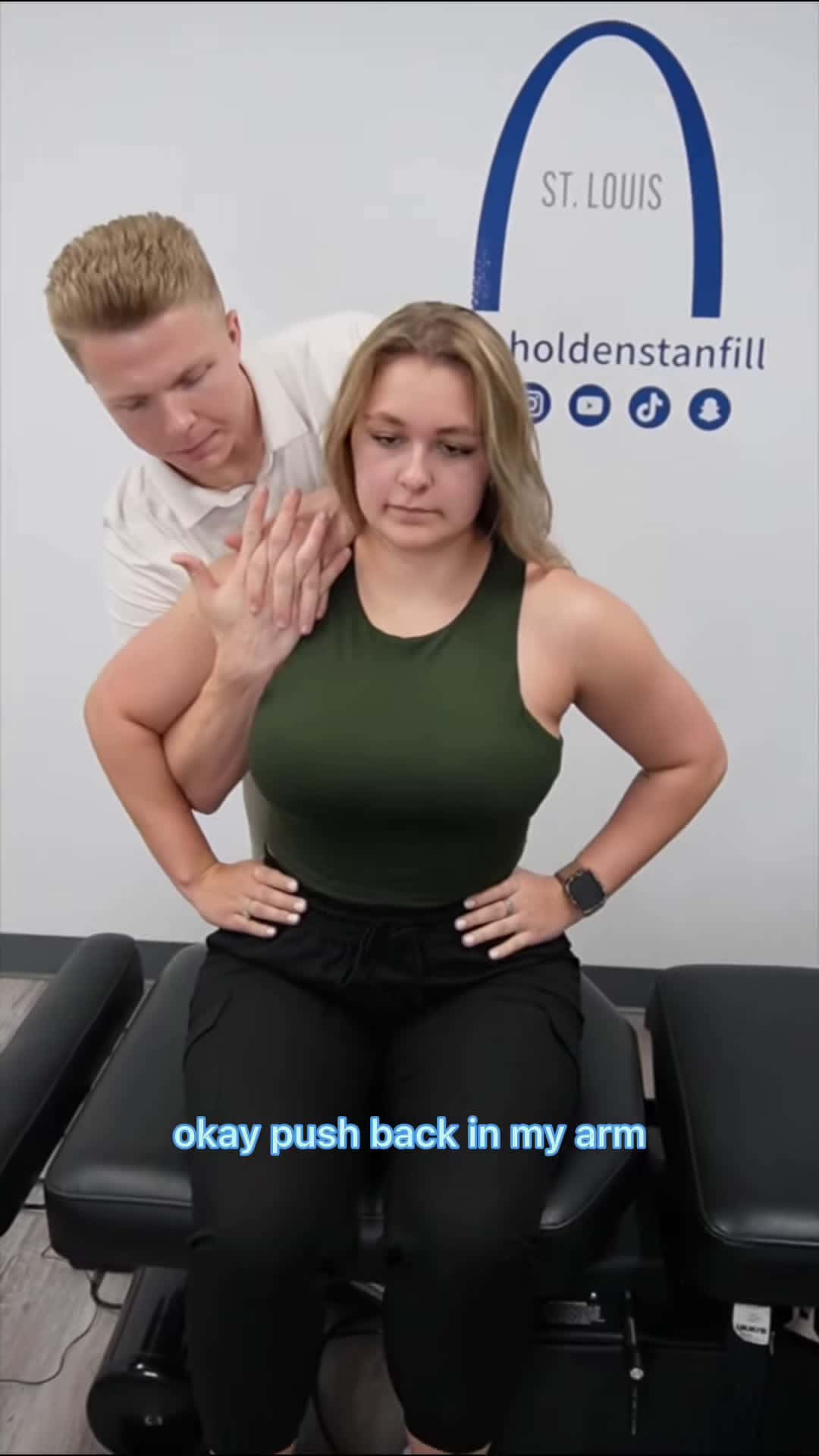 Cover for She Was A Big Fan Of This Shoulder Adjustment chiropractor neckpain backpain stlouis