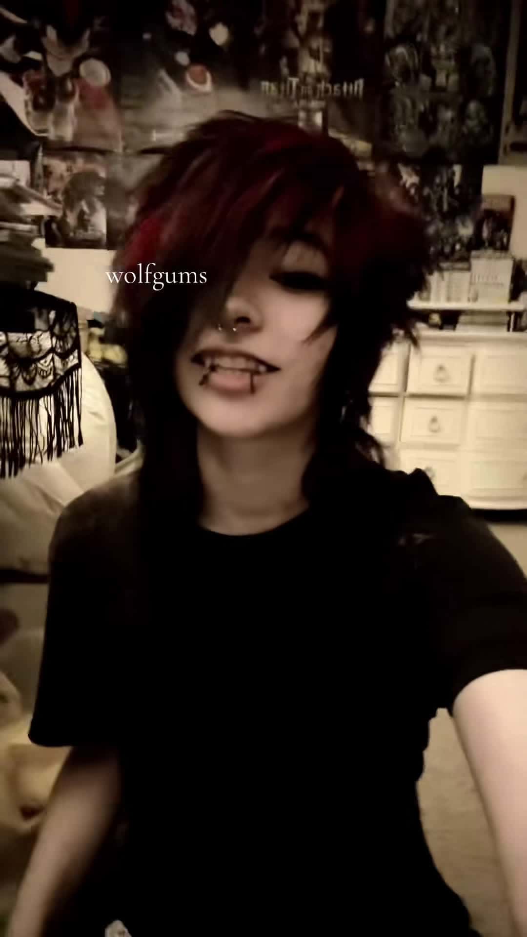 Cover for TT: wolfgums // FOLLOW!! 🩶🖤#fypageシ  #mlm  #emo  #alternative  #alt   #peircing  #xd  #fypage  #rawr  #wolfgums #katyperry #reel #tookewl #viral #idk #xyzbca #fyp  #emo2000s  #he  #him  #foryoupageviralシ゚ #tiktok