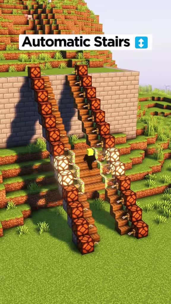 Cover for Going up in style! Check out these automatic stairs in Minecraft! 🚀 #MinecraftBuilds #GameHacks #MinecraftTips