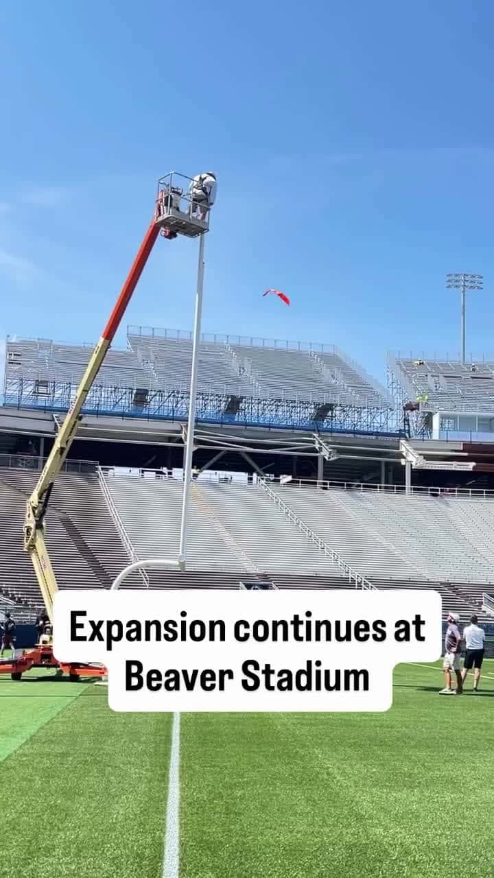 Cover for Penn State football: Expansion continues on Beaver Stadium’s west side. Temporary stands are being added for the upcoming season