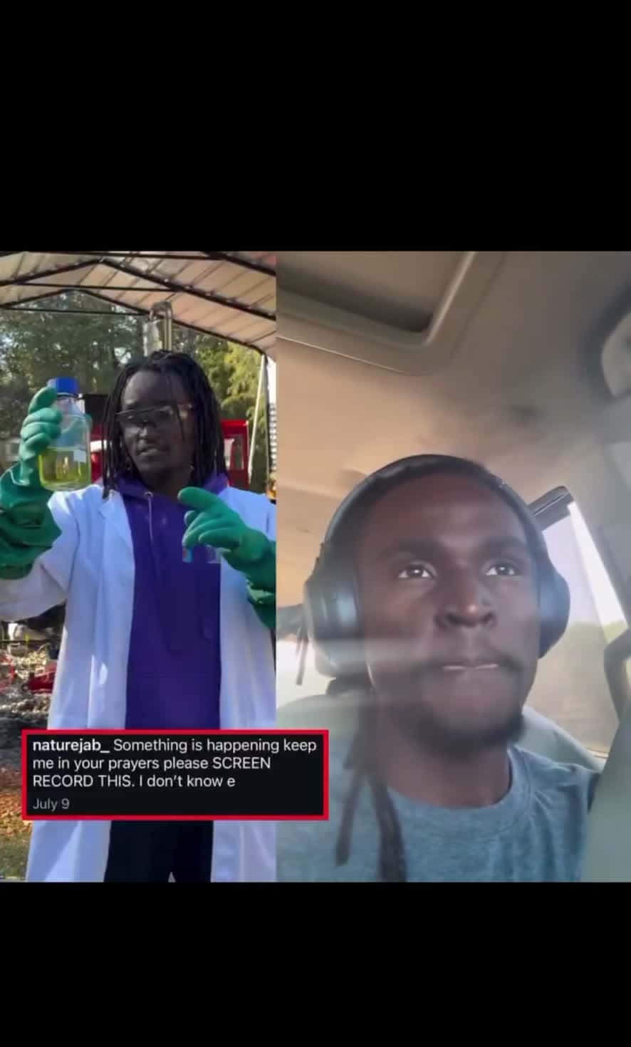 Cover for Young man from Atlanta who invented a machine that turns plastic into gasoline hasn’t been seen online for 3 weeks, and his last post sounded like he feared for his life 😳🙏🏽