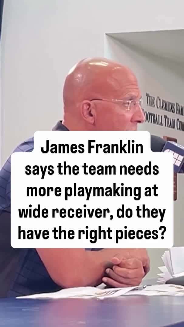 Cover for Penn State head coach James Franklin says the team needs more playmaking out of the wide receiver position. Do the Nittany Lions have the right pieces in order to make that happen? Franklin thinks so and gives his reasons durin...