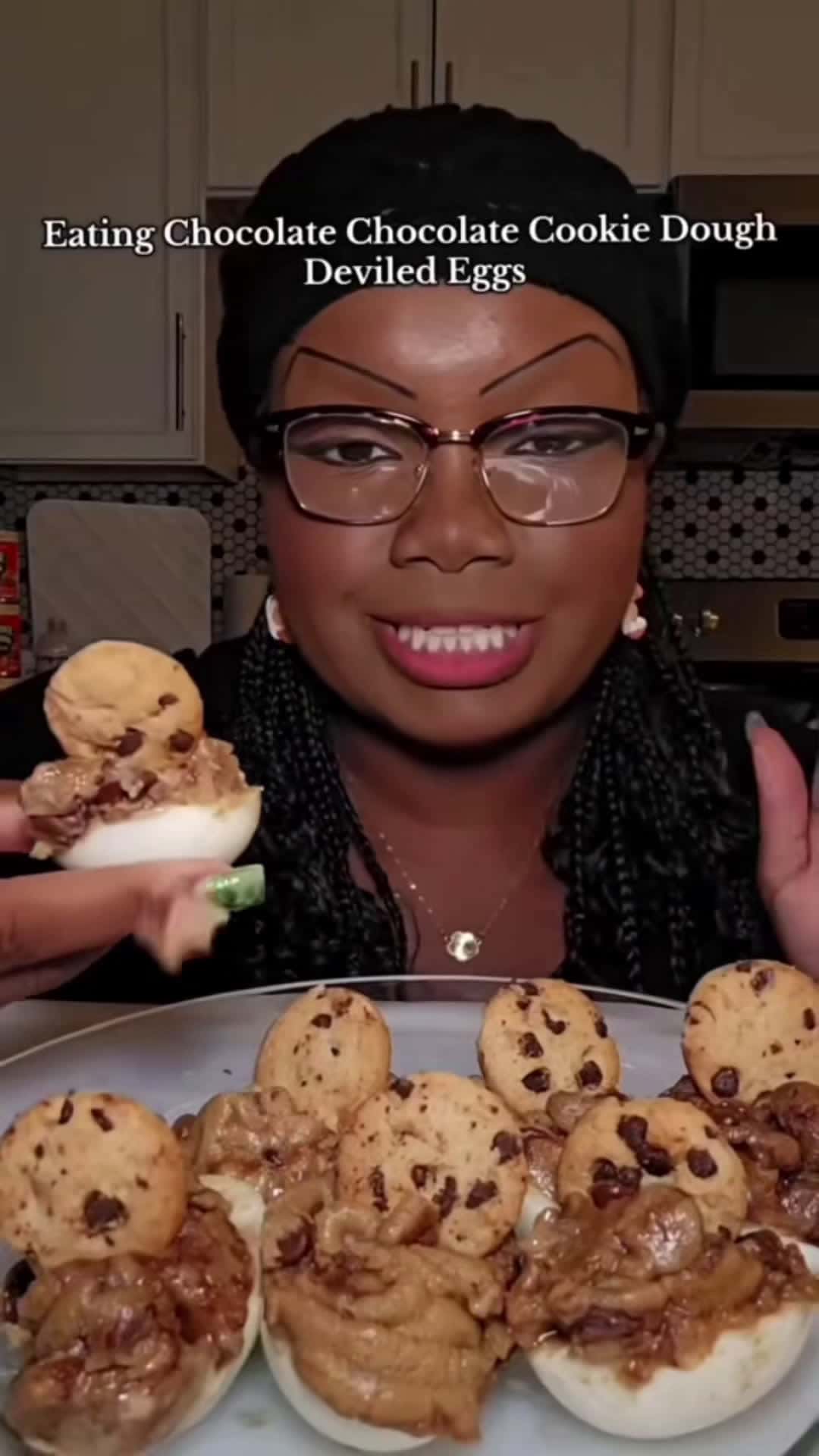 Cover for Chocolate chip cookie dough deviled eggs #reaction  #reactionvideo  #food