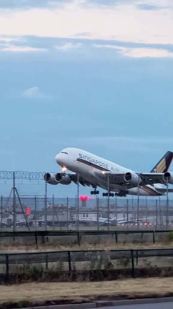 Cover for SQ s SKY A380 evening climbing Singapore Airlines Takeoff at Heathrow Airport Singapore Ai 56919 #shortvideosscoopz
