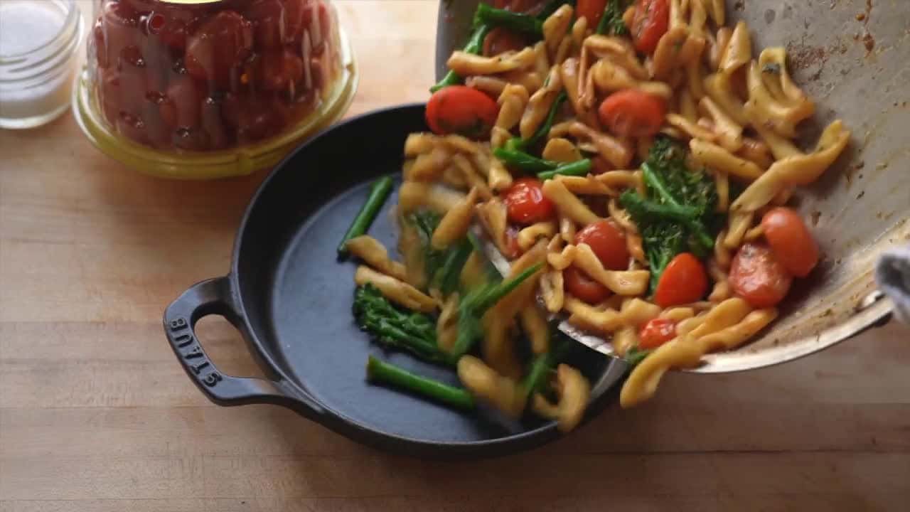 Cover for Cavatelli Pasta, Marinated Tomatoes, & Broccolini