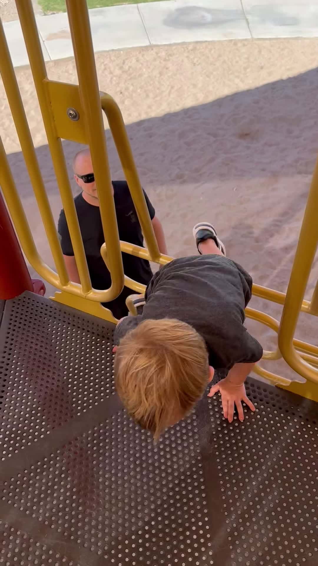 Cover for #FirstVideoChallenge Toddler Face Plants Into Sand After Sliding Down Then Stands Up.